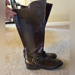 Elegant Brown Leather Riding Boots